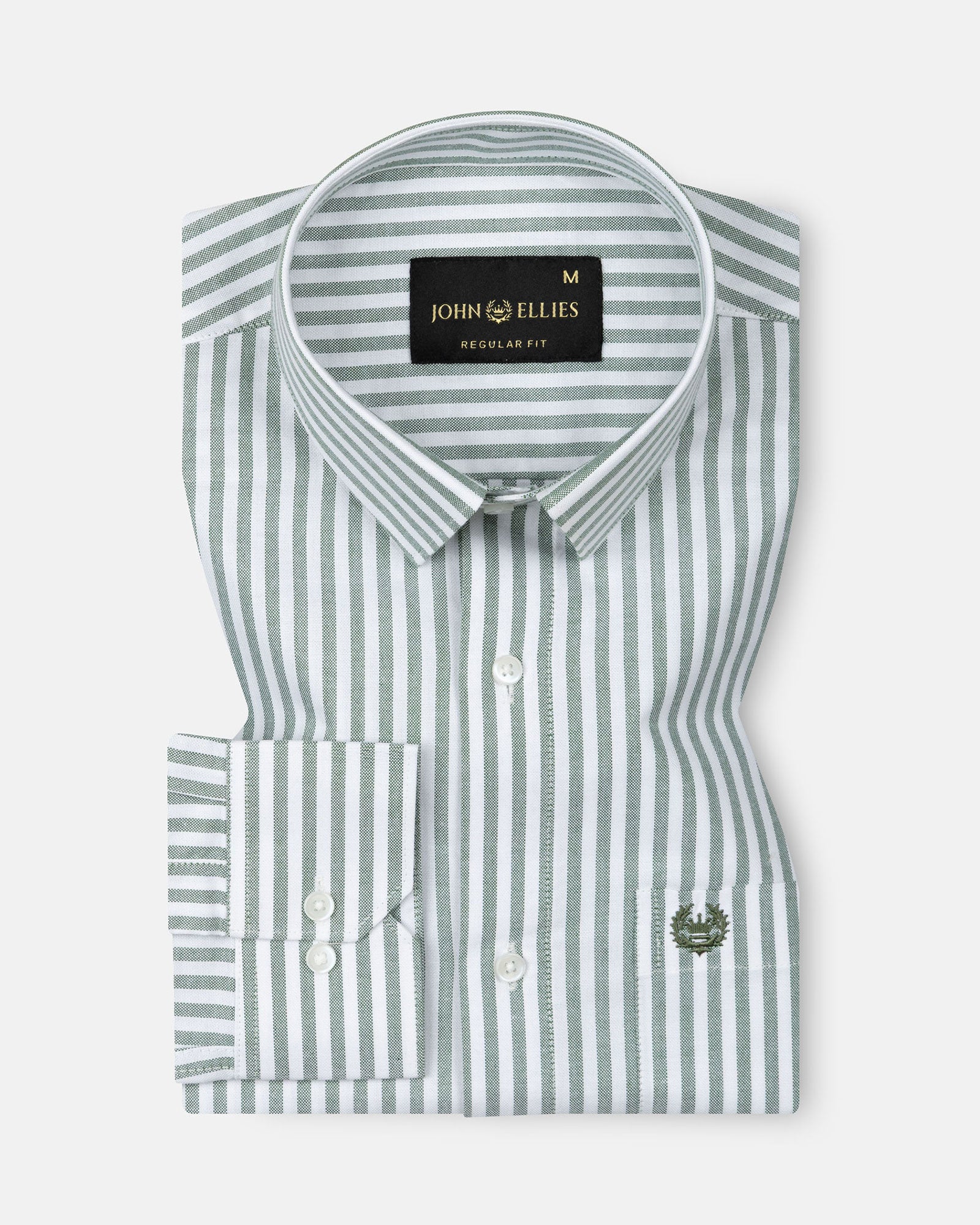 Sylvar Green Stripe Oxford Cotton Shirt - John Ellies