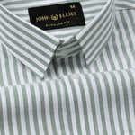 Sylvar Green Stripe Oxford Cotton Shirt - John Ellies