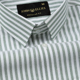 Sylvar Green Stripe Oxford Cotton Shirt - John Ellies