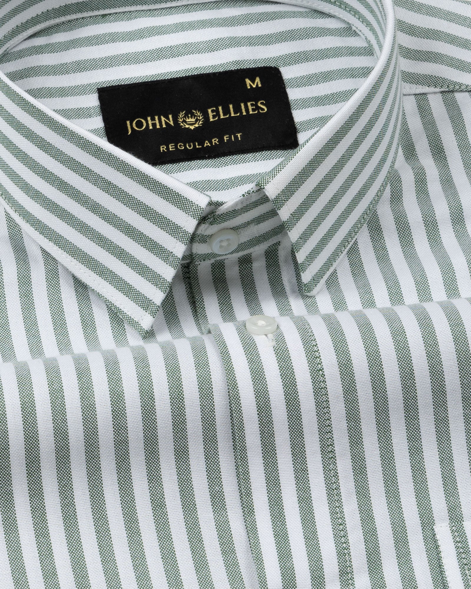 Sylvar Green Stripe Oxford Cotton Shirt - John Ellies
