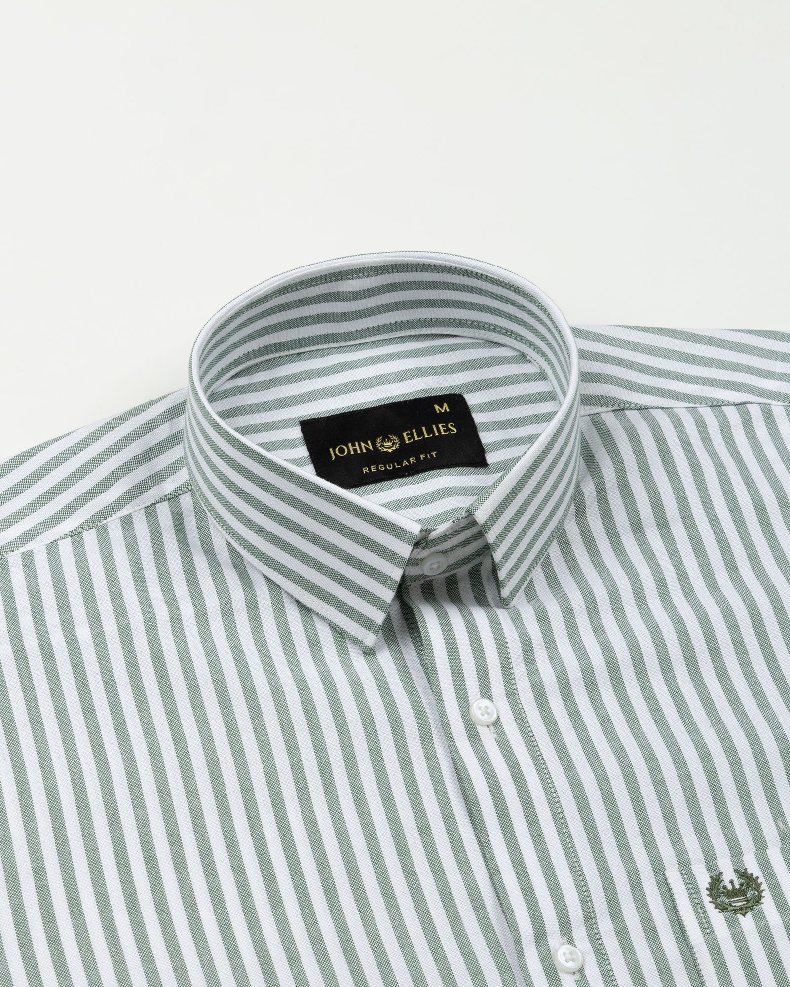 Sylvar Green Stripe Oxford Cotton Shirt - John Ellies