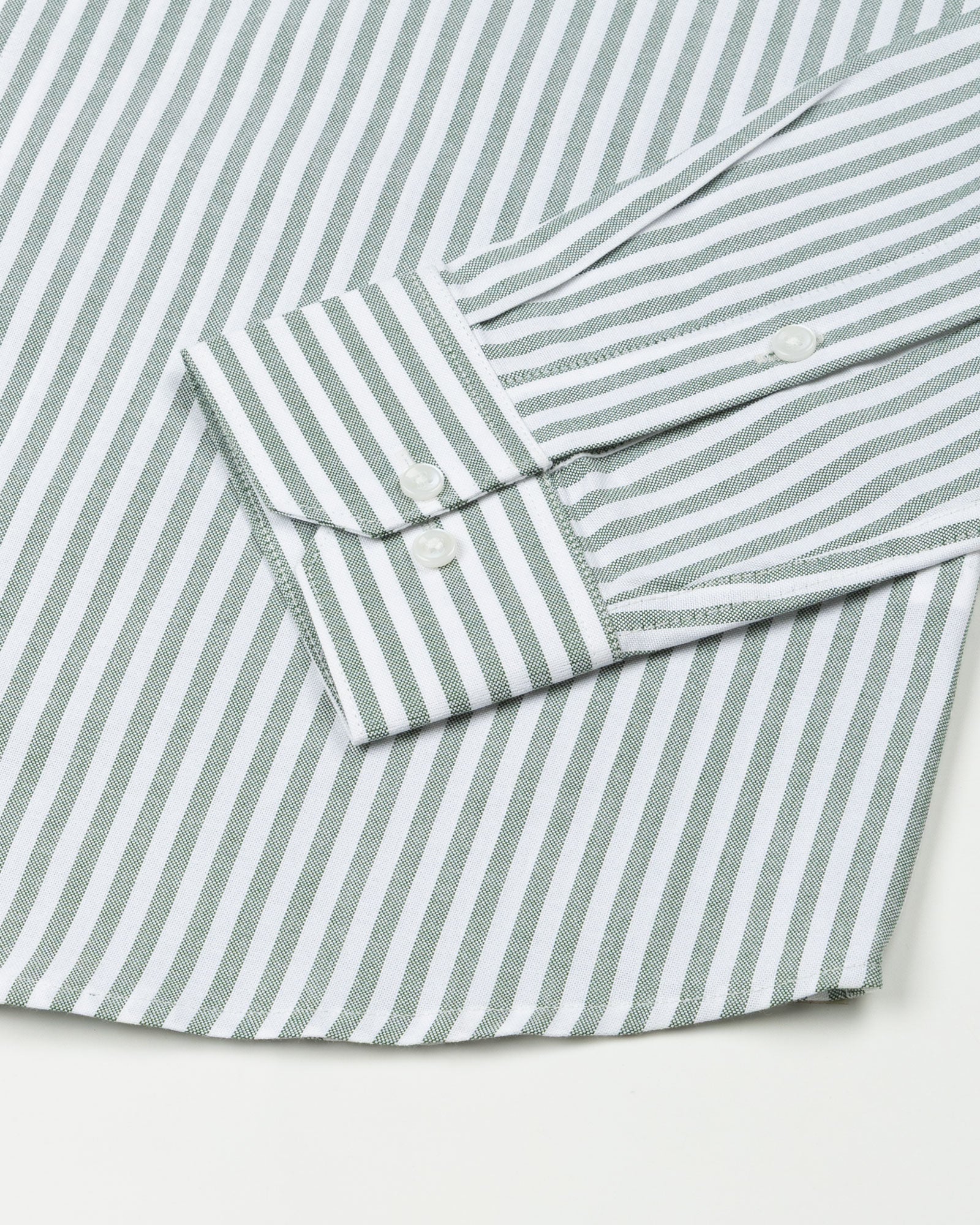 Sylvar Green Stripe Oxford Cotton Shirt - John Ellies