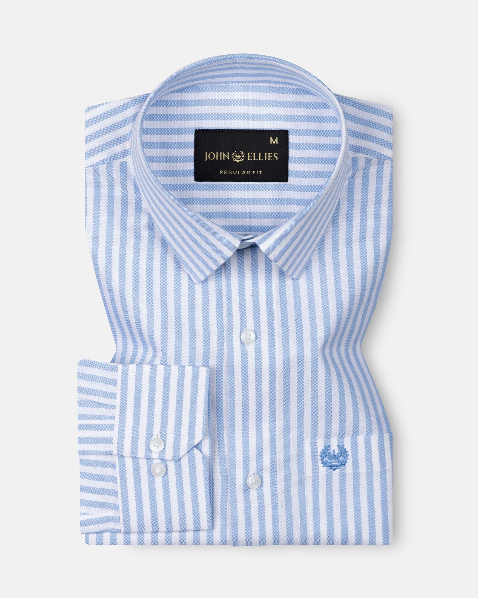 Sylvar Blue Stripe Oxford Cotton Shirt - John Ellies
