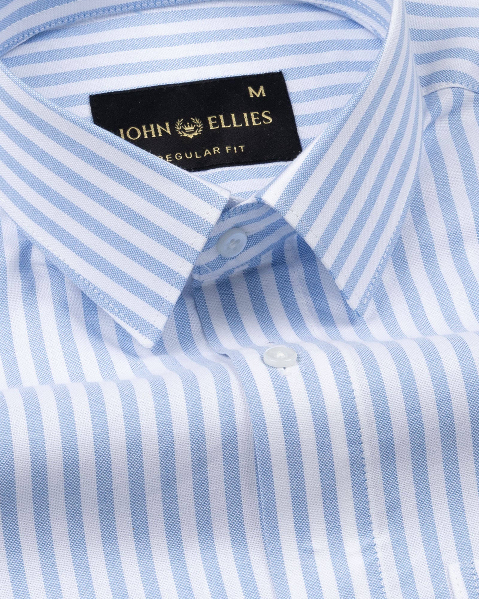 Sylvar Blue Stripe Oxford Cotton Shirt - John Ellies