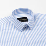 Sylvar Blue Stripe Oxford Cotton Shirt - John Ellies
