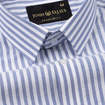 Sylvar Navy Blue Stripe Oxford Cotton Shirt - John Ellies