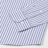 Sylvar Navy Blue Stripe Oxford Cotton Shirt - John Ellies