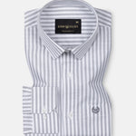 Sylvar Grey Stripe Oxford Cotton Shirt - John Ellies