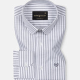 Sylvar Grey Stripe Oxford Cotton Shirt - John Ellies