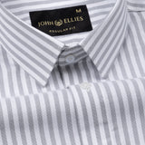Sylvar Grey Stripe Oxford Cotton Shirt - John Ellies