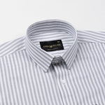Sylvar Grey Stripe Oxford Cotton Shirt - John Ellies