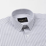 Sylvar Grey Stripe Oxford Cotton Shirt - John Ellies