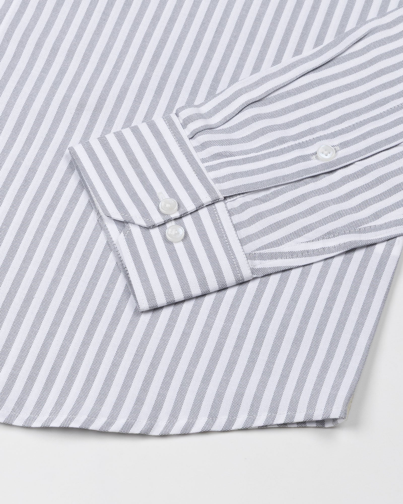Sylvar Grey Stripe Oxford Cotton Shirt - John Ellies