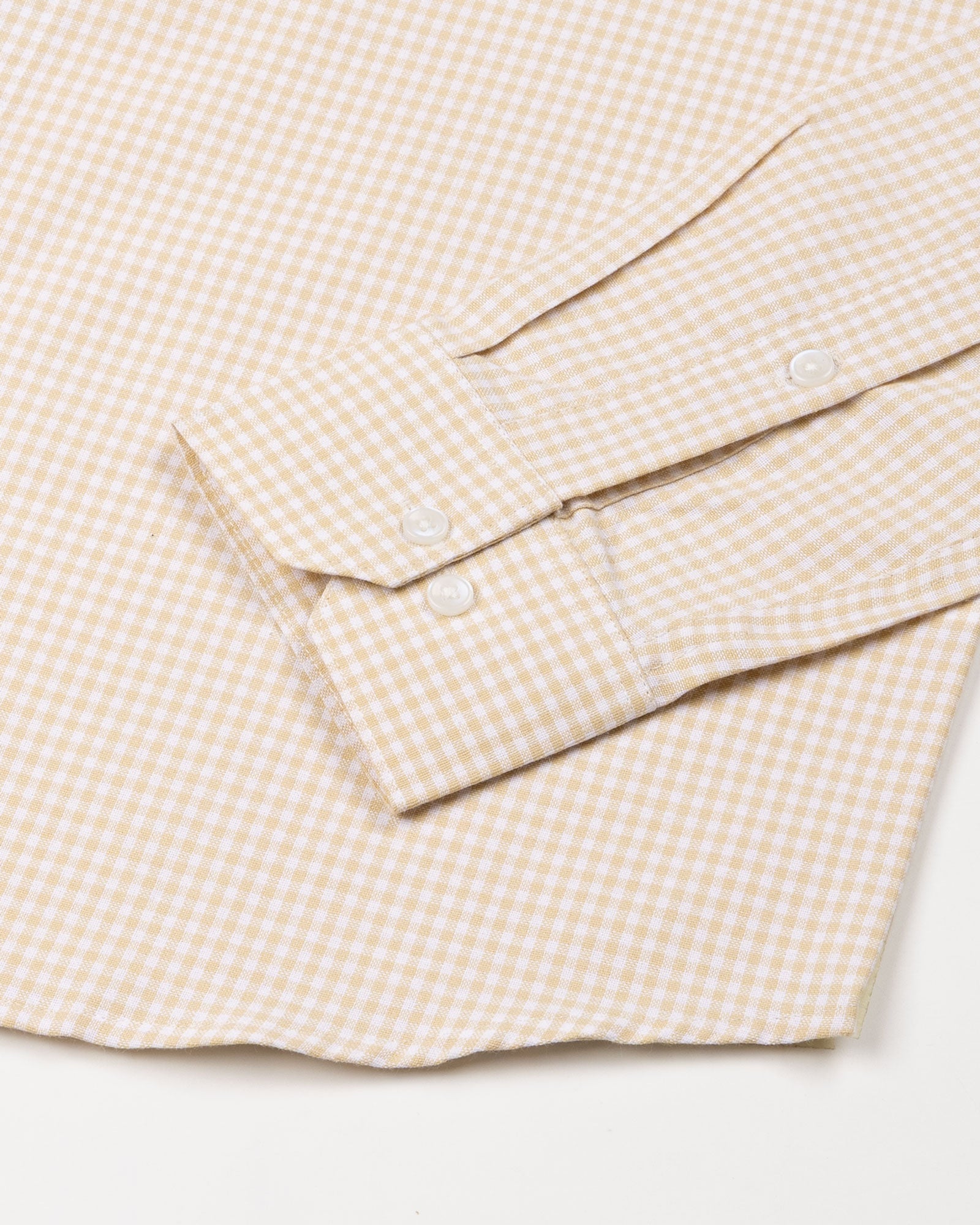 Dazzle Cream Check Button Down Oxford Cotton Shirt - John Ellies