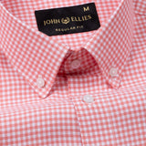 Dazzle Red Check Button Down Oxford Cotton Shirt - John Ellies