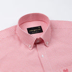 Dazzle Red Check Button Down Oxford Cotton Shirt - John Ellies