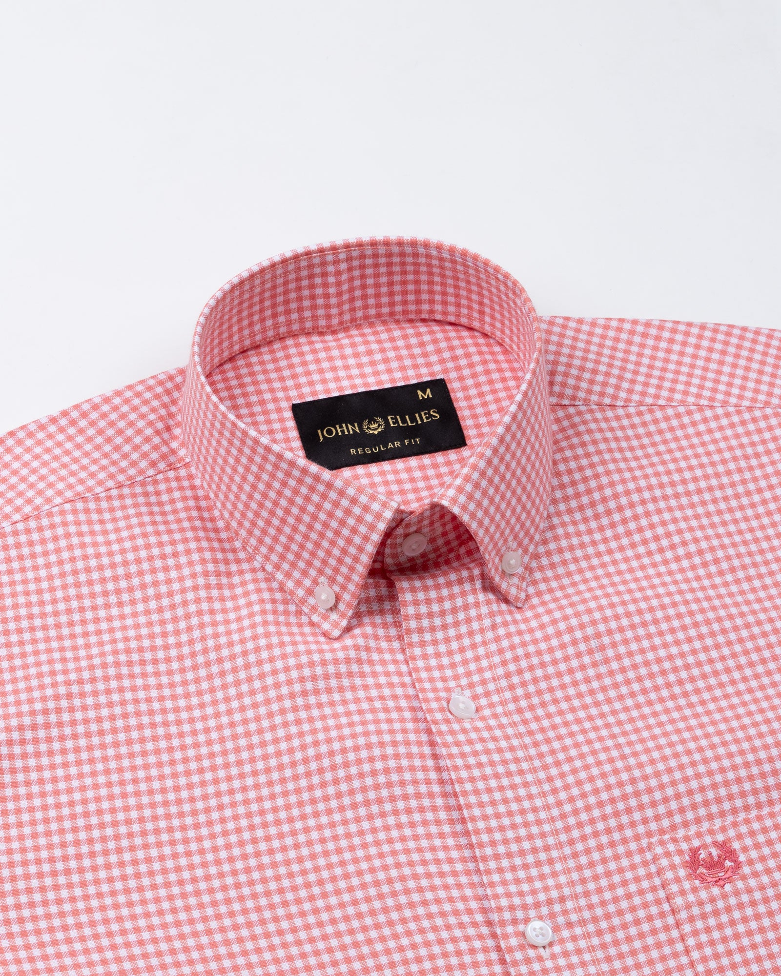 Dazzle Red Check Button Down Oxford Cotton Shirt - John Ellies