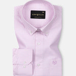 Dazzle Pink Check Button Down Oxford Cotton Shirt - John Ellies