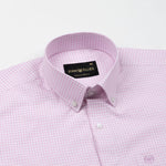 Dazzle Pink Check Button Down Oxford Cotton Shirt - John Ellies