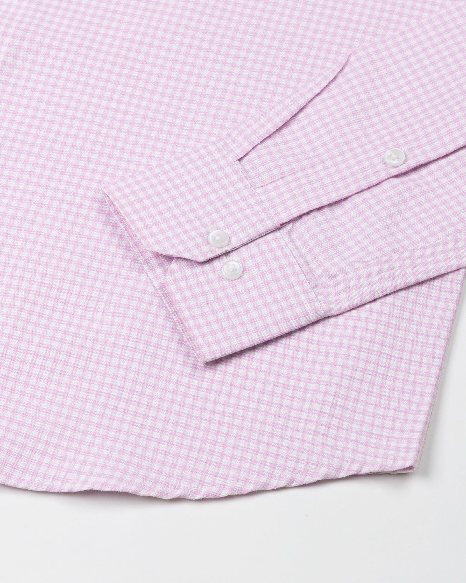 Dazzle Pink Check Button Down Oxford Cotton Shirt - John Ellies
