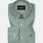 Dazzle Green Check Button Down Oxford Cotton Shirt - John Ellies