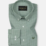Dazzle Green Check Button Down Oxford Cotton Shirt - John Ellies