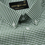 Dazzle Green Check Button Down Oxford Cotton Shirt - John Ellies