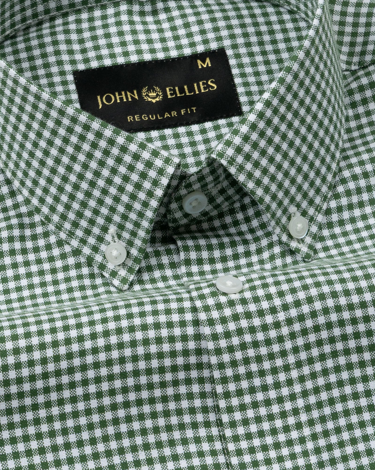 Dazzle Green Check Button Down Oxford Cotton Shirt - John Ellies