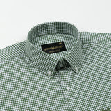 Dazzle Green Check Button Down Oxford Cotton Shirt - John Ellies