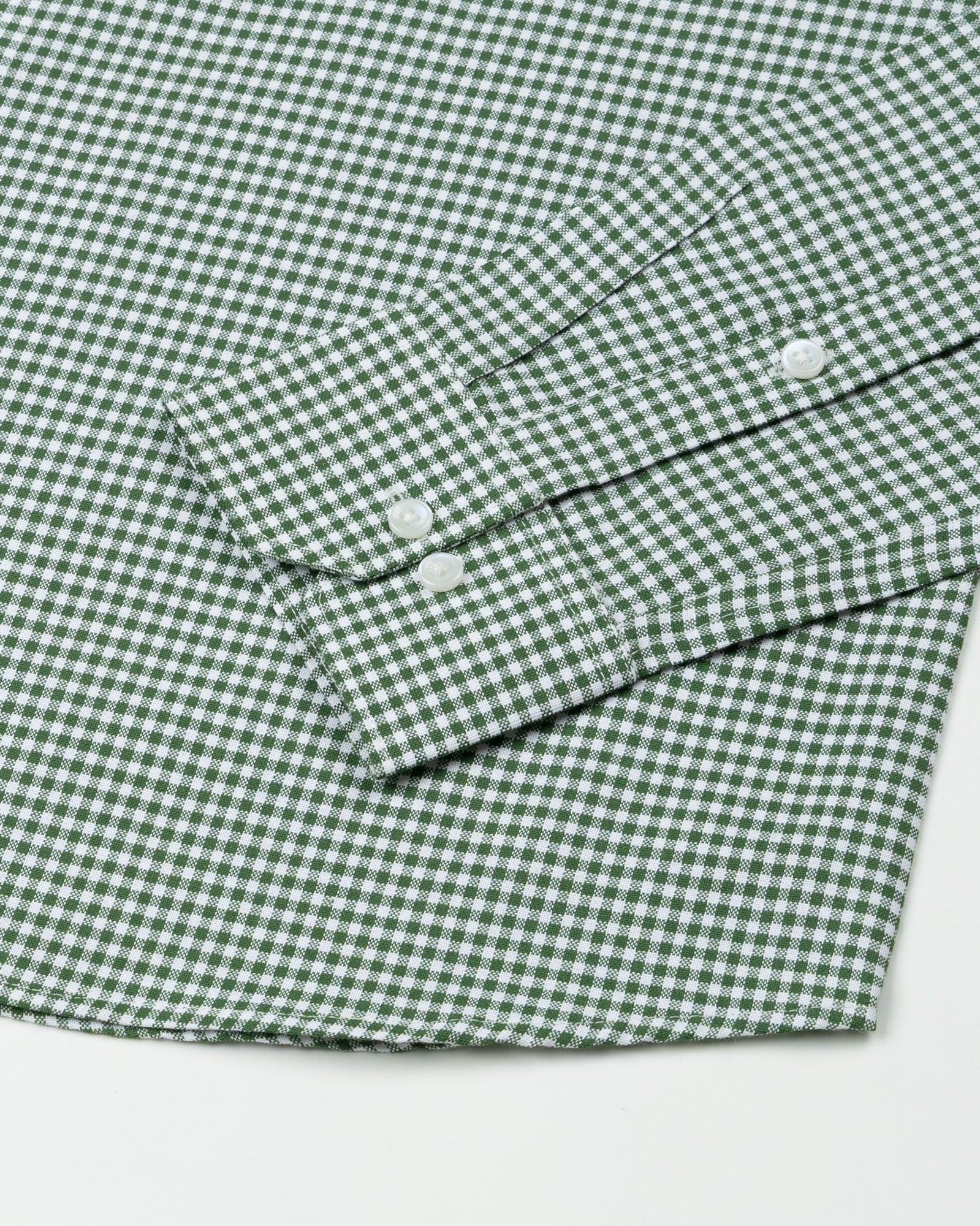 Dazzle Green Check Button Down Oxford Cotton Shirt - John Ellies