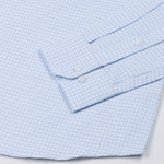Dazzle Sky Blue Check Button Down Oxford Cotton Shirt - John Ellies