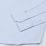 Dazzle Sky Blue Check Button Down Oxford Cotton Shirt - John Ellies