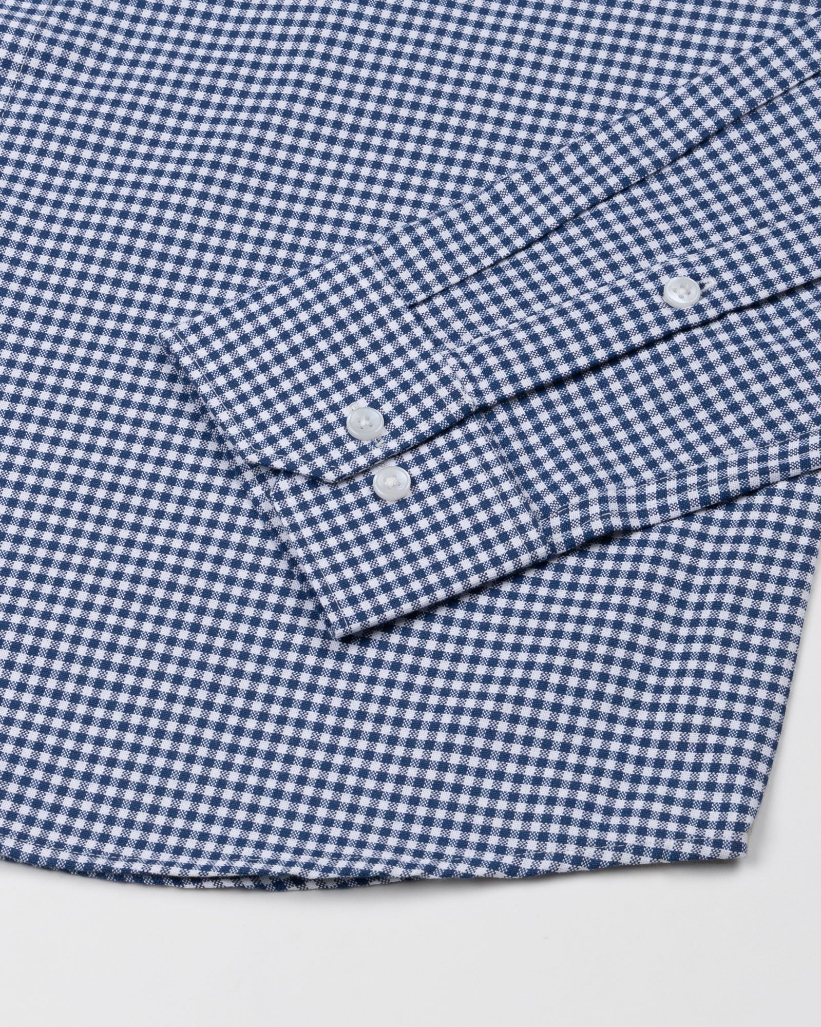 Dazzle Navy Blue Check Button Down Oxford Cotton Shirt - John Ellies
