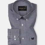 Dazzle Black Check Button Down Oxford Cotton Shirt - John Ellies