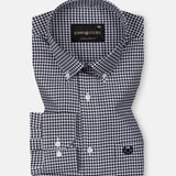 Dazzle Black Check Button Down Oxford Cotton Shirt - John Ellies