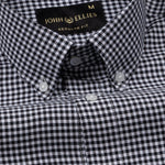 Dazzle Black Check Button Down Oxford Cotton Shirt - John Ellies