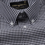 Dazzle Black Check Button Down Oxford Cotton Shirt - John Ellies