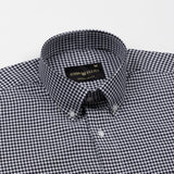 Dazzle Black Check Button Down Oxford Cotton Shirt - John Ellies