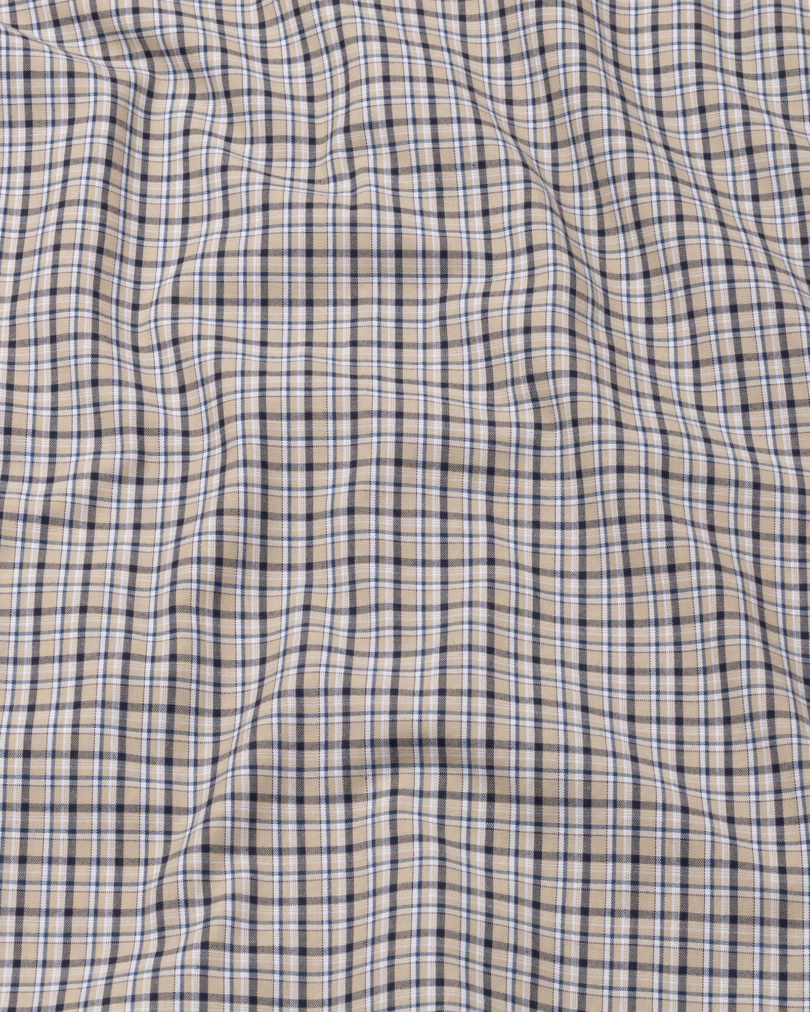 Orsiya Khaki Check Cotton Shirt - John Ellies