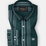 Jenesi Green Stripe Cotton Shirt