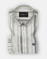 Jenesi Cream Stripe Cotton Shirt