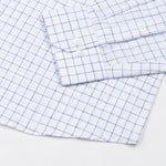 Opal Blue Check Button Down Linen Shirt - John Ellies