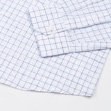 Opal Blue Check Button Down Linen Shirt - John Ellies