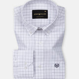 Opal Grey Check Button Down Linen Shirt - John Ellies
