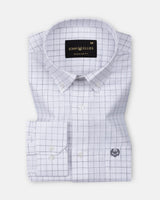 Opal Grey Check Button Down Linen Shirt