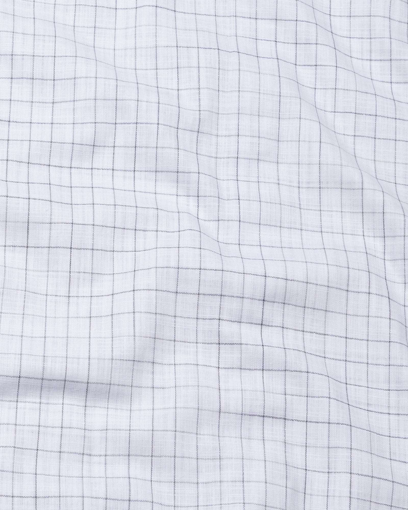 Opal Grey Check Button Down Linen Shirt - John Ellies