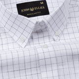 Opal Grey Check Button Down Linen Shirt - John Ellies