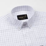 Opal Grey Check Button Down Linen Shirt - John Ellies