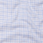 Opal Double Line Blue Check Button Down Linen Shirt - John Ellies