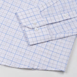 Opal Double Line Blue Check Button Down Linen Shirt - John Ellies